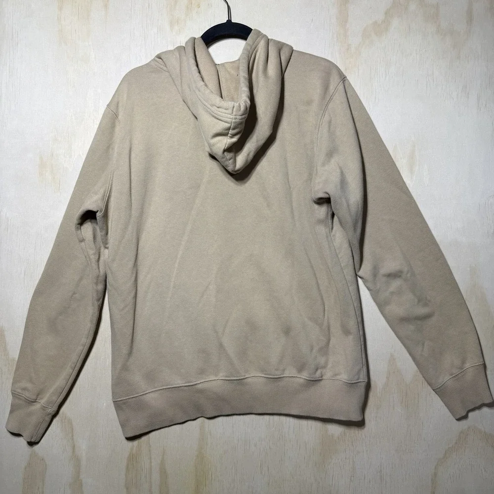 The‎ North Face Hoodie Mens Medium Tan Pink Logo Pullover Sweatshirt Casual